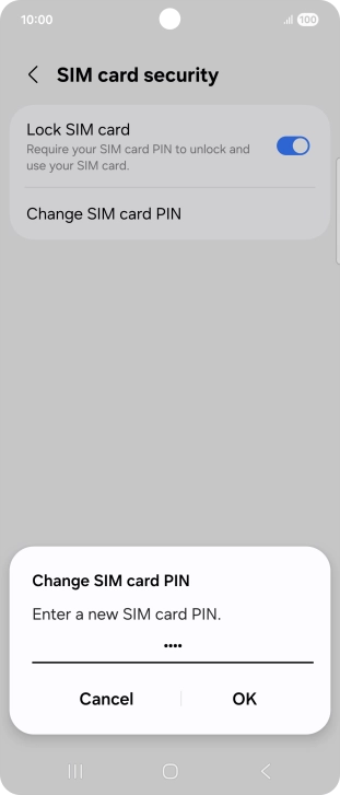 Key in a new four-digit PIN and press OK.