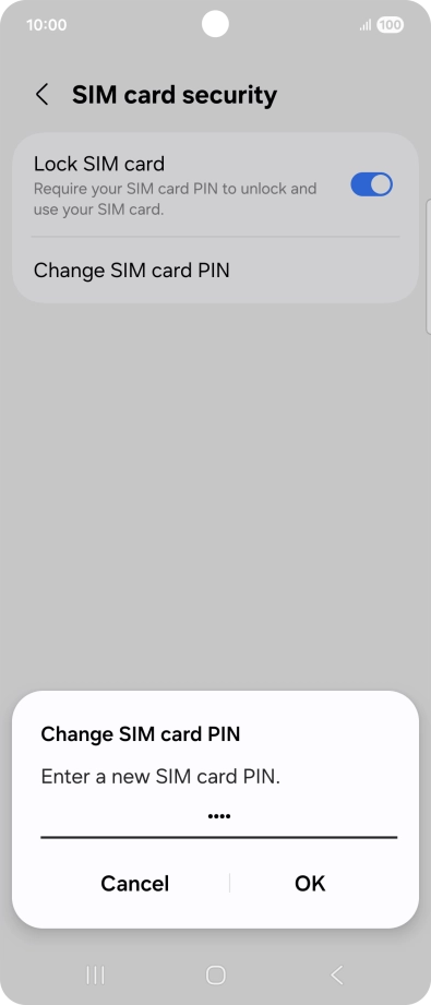 Key in a new four-digit PIN and press OK.