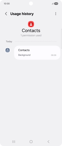 The app activity for the selected app is displayed.