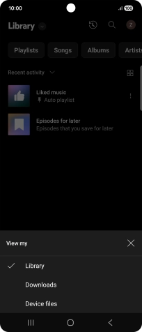 Press the required category and go to the required audio file.
