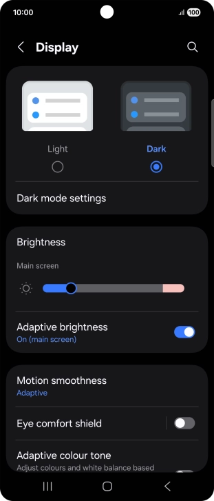 Press Dark mode settings.