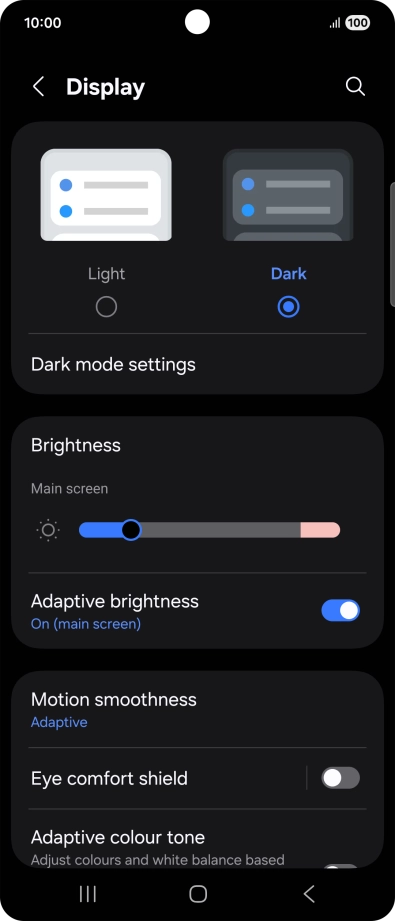 Press Dark mode settings.