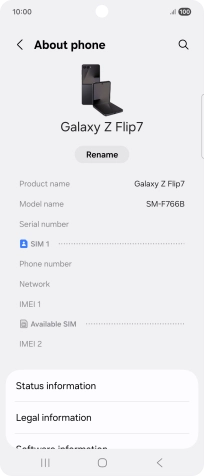 Press Status information.