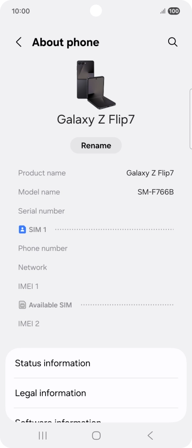 Press Status information.