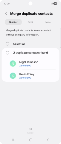 Press the field next to the required number.
