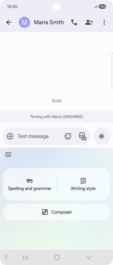 To generate a text, press Composer and follow the instructions on the screen to use the function.
