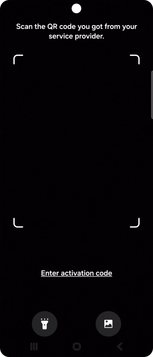 Place the QR code you've received inside the phone camera frame to scan the code. Your eSIM is transferred to your new phone over the internet.