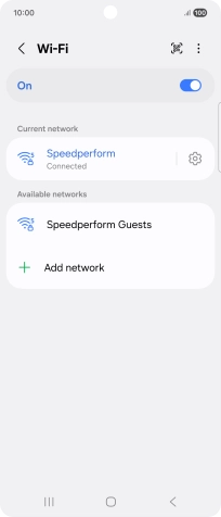 Press the settings icon next to the Wi-Fi network you're connected to.