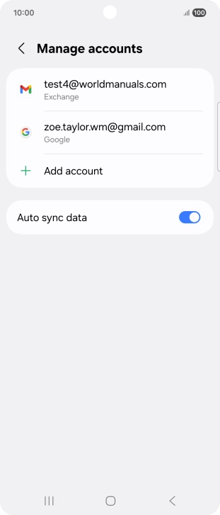 Press the required email account.