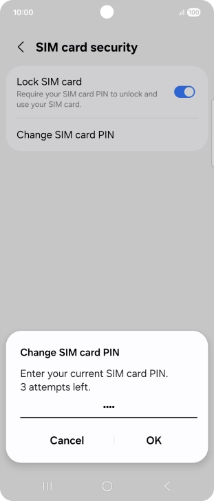 Key in your current PIN and press OK.