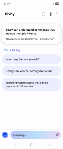 Say, in your own words, what you would like your phone to do, e.g.: OPEN [app], CALL [contact], SEARCH THE WEB FOR [information].
