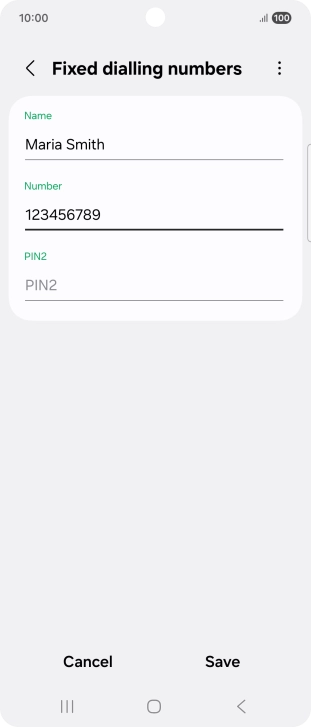 Press PIN2 and key in your PIN2. The default PIN2 is 1111.