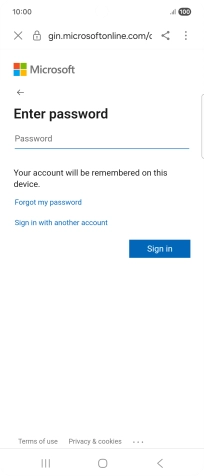 Press Password and key in the password for your email account.