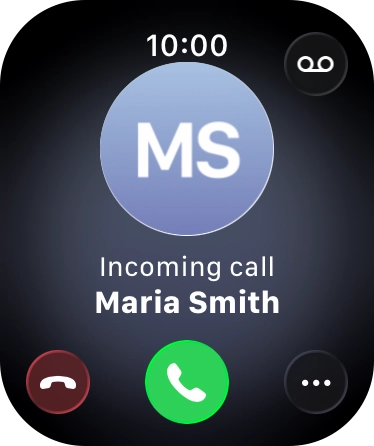 Press the Digital Crown when you get a call.
