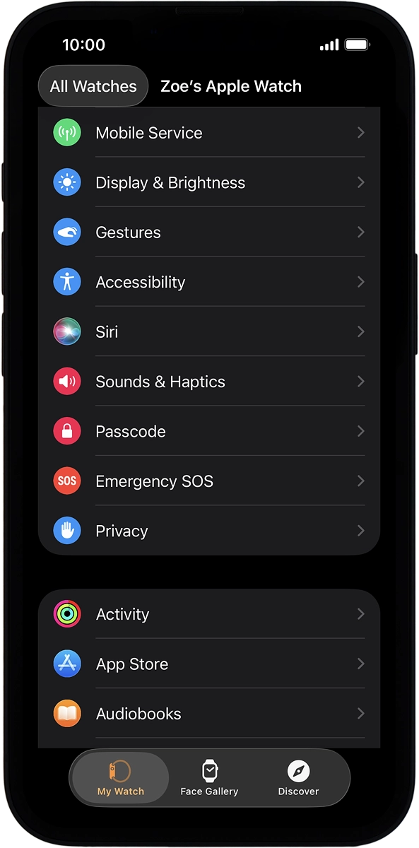 On your phone: Press Mobile Service.