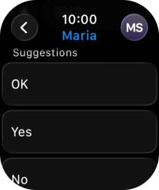 Press the required quick reply.
