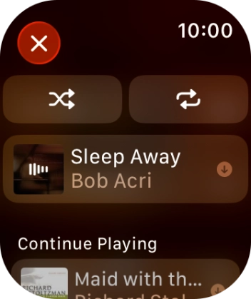 Press the shuffle icon to turn the function on or off.