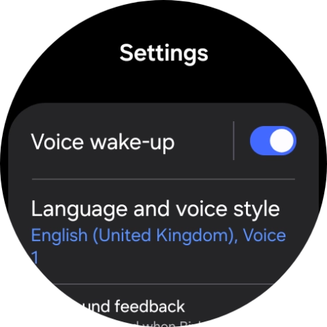 Press Language and voice style.