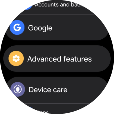 Press Advanced features.