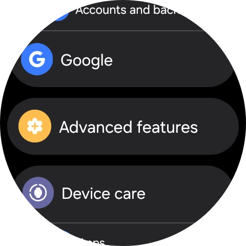 Press Advanced features.