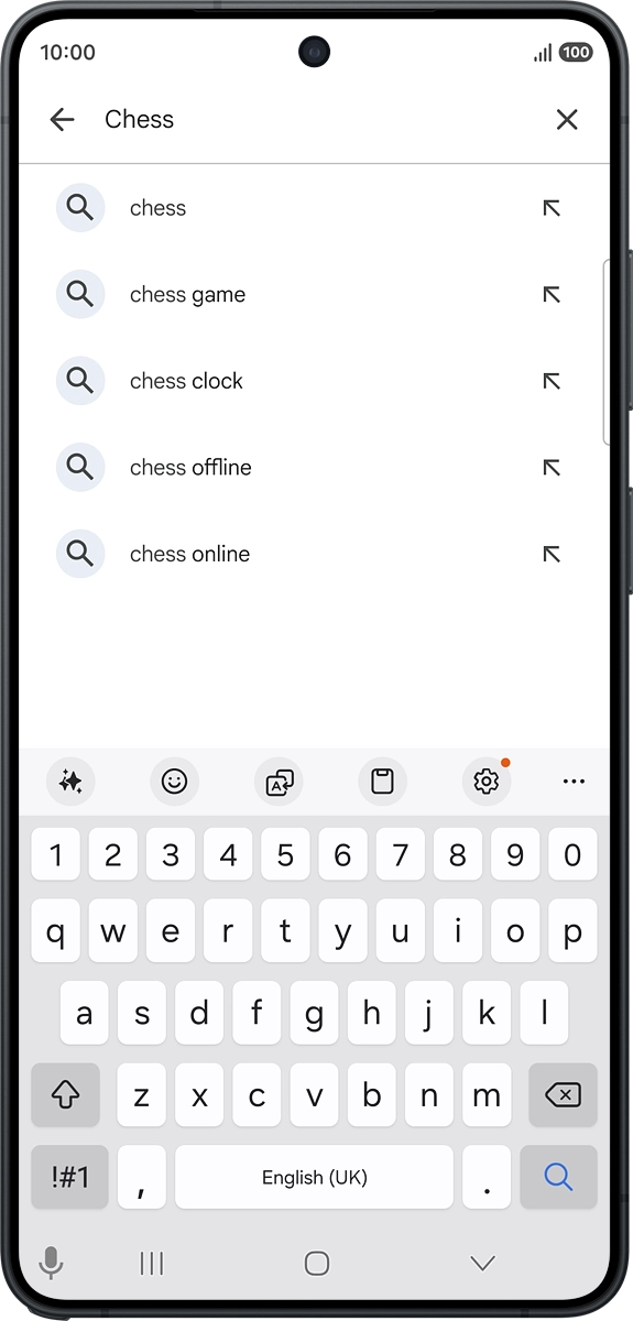 On your phone: Press the search icon.