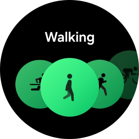 Drag your finger right or left to select the required activity. Drag your finger right or left to select the required activity.
