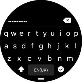 Key in the password for the Wi-Fi network and press the confirm icon.