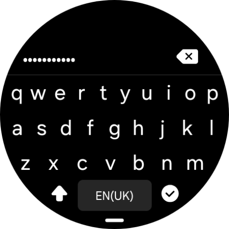 Key in the password for the Wi-Fi network and press the confirm icon.