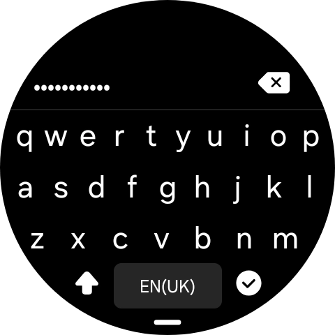 Key in the password for the Wi-Fi network and press the confirm icon.