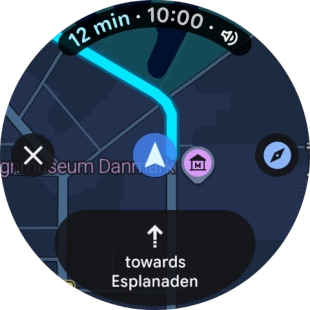 Press the route description icon to return to the directions.