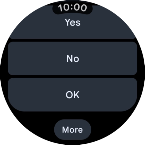 Press the required reply.