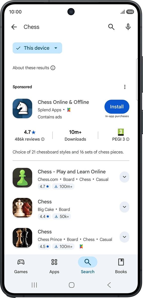 On your phone: Press the device selection drop down list.