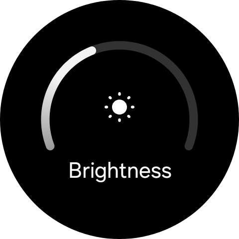 Slide the circle to select the required brightness.