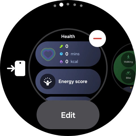Press the remove widget icon.