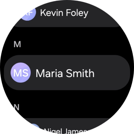 Press the required contact. Press the required contact.