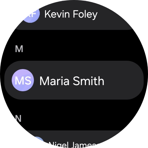 Press the required contact. Press the required contact.
