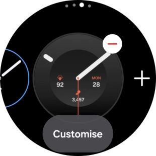 Press the required watch face.