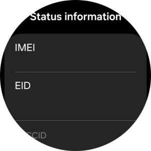 Your smartwatch's EID number is displayed below EID.