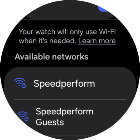 Press the required Wi-Fi network.