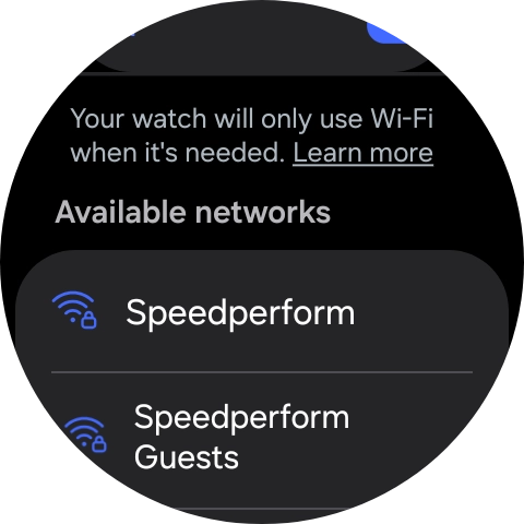 Press the required Wi-Fi network.
