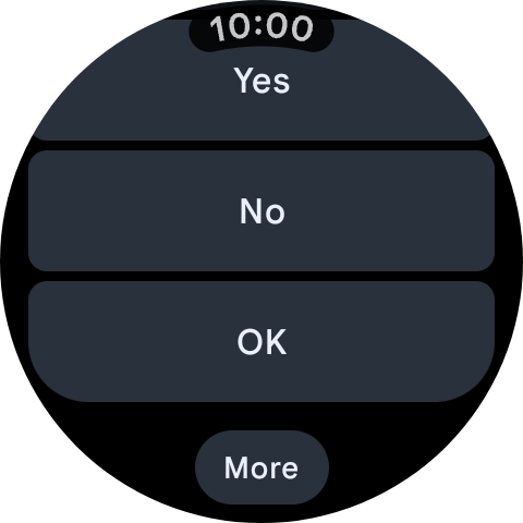 Press the required reply.
