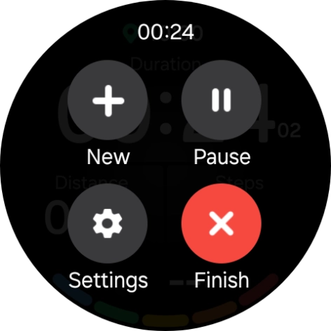 Press Finish to end an activity. Press Finish to end an activity.