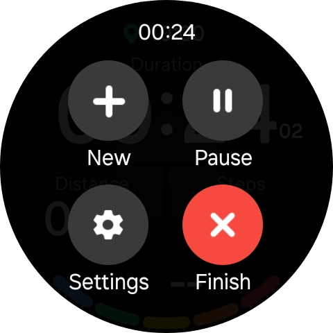 Press Finish to end an activity. Press Finish to end an activity.
