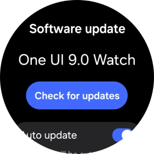 Press Check for updates. If a new software version is available, it's displayed. Follow the instructions on the screen to update the smartwatch software.