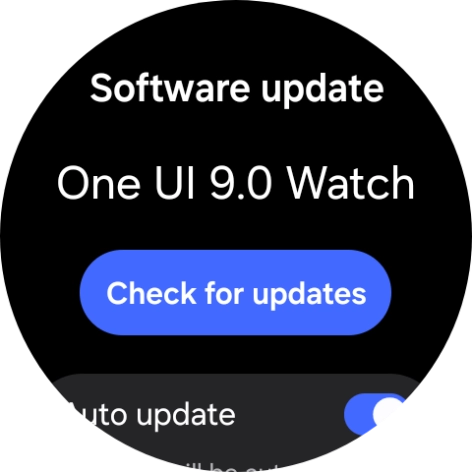 Press Check for updates. If a new software version is available, it's displayed. Follow the instructions on the screen to update the smartwatch software.