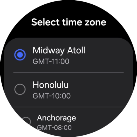 Press the required time zone.
