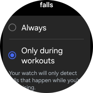 Press the required setting.