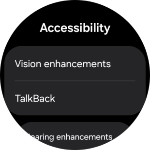 Press Vision enhancements and follow the instructions on the screen to select the required settings.