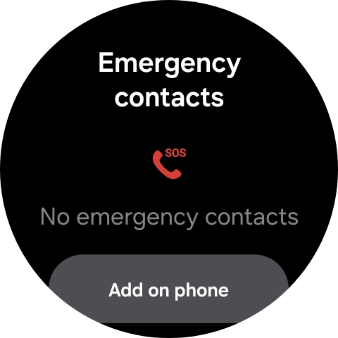 Press Add on phone and follow the instructions on your phone to set your emergency contacts.