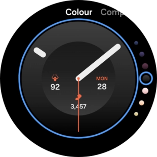 Slide your finger on the screen to change between the different designs.